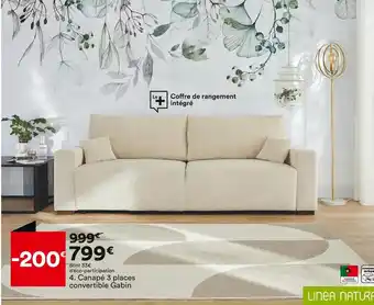 BUT Linea natura canapé 3 places convertible gabin offre