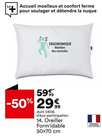 BUT Dodo oreiller form'idable 50x70 cm offre