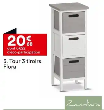 BUT Zandiara tour 3 tiroirs flora offre