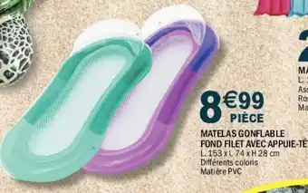 La Foir'Fouille Matelas gonflable fond filet avec appuie-tete offre