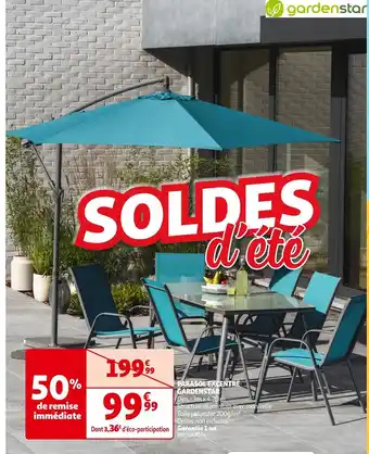 Auchan Gardenstar parasol excentré offre