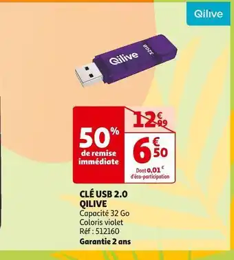 Auchan Qilive clé usb 2.0 offre