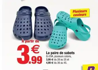 Bazarland La paire de sabots offre