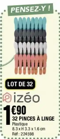 La Foir'Fouille 32 pinces à linge offre