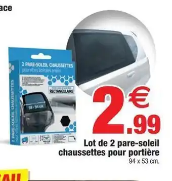 Bazarland Lot de 2 pare-soleil chaussettes pour portièrè offre