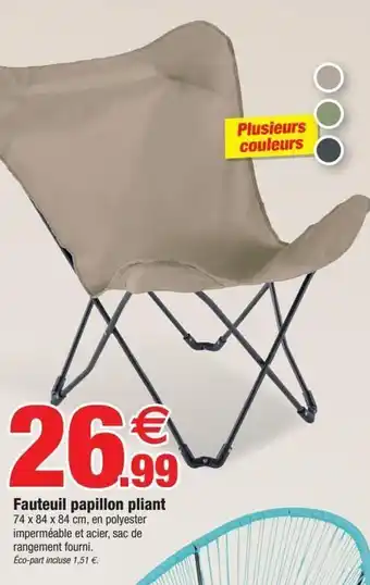 Bazarland Fauteuil papillon pliant offre