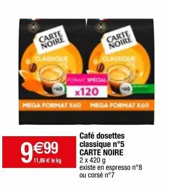 Migros Capsules de café carte noire offre