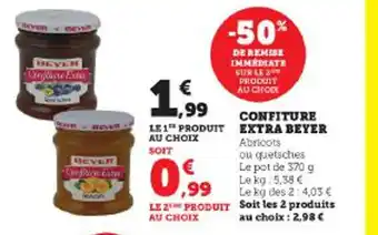 Super U CONFITURE EXTRA BEYER Abricots offre