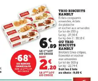 Super U TRIO BISCUITS KAMBLY offre