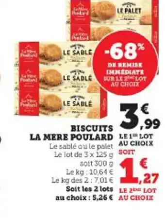 Super U BISCUITS LA MERE POULARD LE1 LOT offre