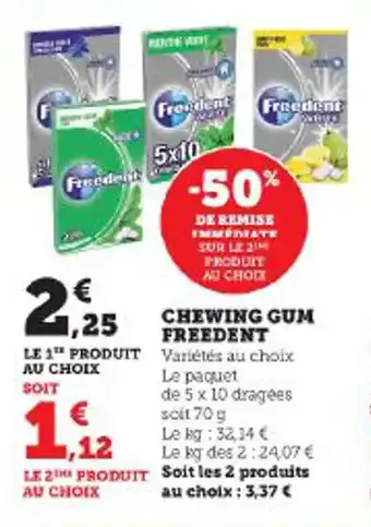 Super U CHEWING GUM FREEDENT offre