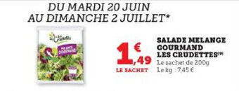 Super U SALADE MELANGE GOURMAND LES CRUDETTES offre