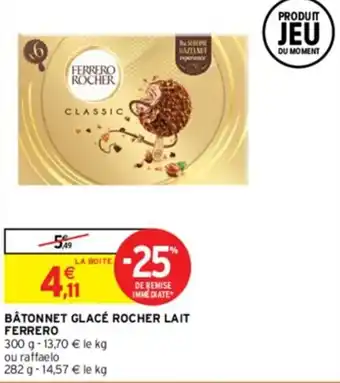 Intermarché BÂTONNET GLACÉ ROCHER LAIT FERRERO offre