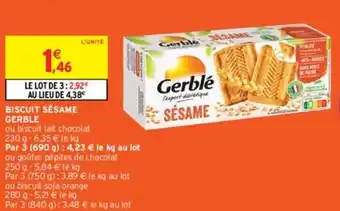 Intermarché BISCUIT SÉSAME GERBLE offre