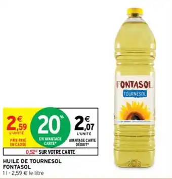 Intermarché HUILE DE TOURNESOL FONTASOL offre