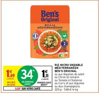 Intermarché RIZ MICRO ONDABLE MÉDITERRANÉEN BEN'S ORIGINAL offre