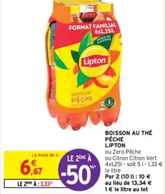 Intermarché BOISSON AU THÉ PÊCHE LIPTON offre