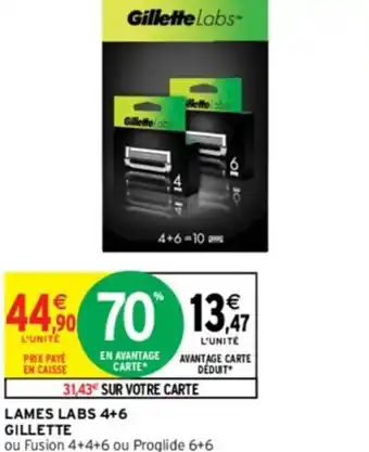 Intermarché LAMES LABS 4+6 GILLETTE offre