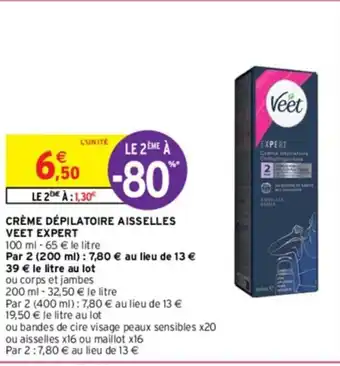 Intermarché CRÈME DÉPILATOIRE AISSELLES VEET EXPERT offre