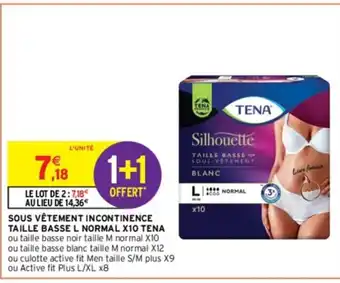 Intermarché SOUS VÊTEMENT INCONTINENCE TAILLE BASSE L NORMAL X10 TENA offre