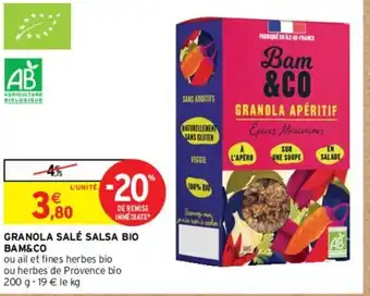 GRANOLA SALÉ SALSA BIO BAM&CO
