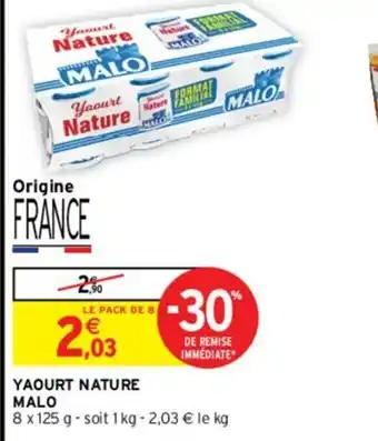 Intermarché YAOURT NATURE MALO offre