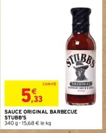 Intermarché SAUCE ORIGINAL BARBECUE STUBB'S offre
