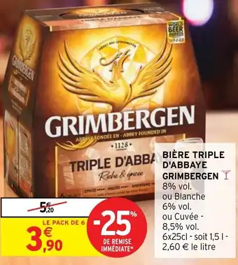 Intermarché Express BIÈRE TRIPLE D'ABBAYE GRIMBERGEN Y offre