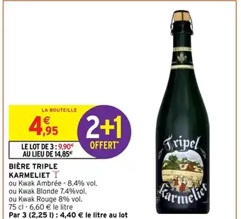 Intermarché Express BIÈRE TRIPLE KARMELIET offre