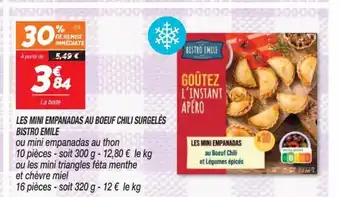 Netto LES MINI EMPANADAS AU BOEUF CHILI SURGELÉS BISTRO EMILE offre