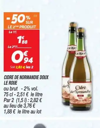 Netto CIDRE DE NORMANDIE DOUX LE ROUE offre