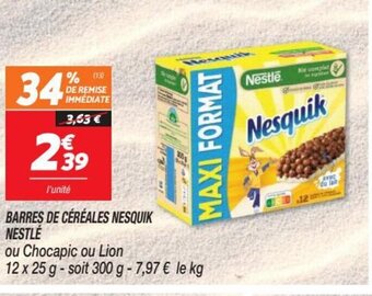 Netto BARRES DE CÉRÉALES NESQUIK NESTLE offre