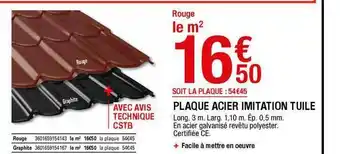 Brico Dépôt Plaque Acier Imitation Tuile offre