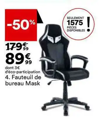 BUT Fauteuil De Bureau Mask offre