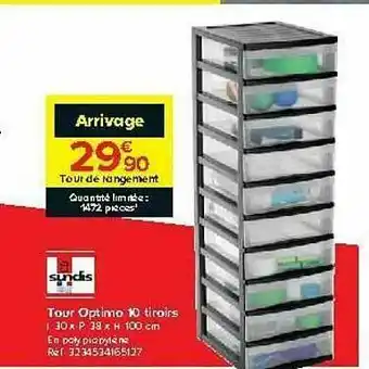 Castorama Tour Optimo 10 Tiroirs Sundis offre