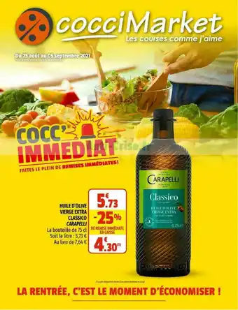 Coccimarket Huile D'olive Vierge Extra Classico Carapelli offre