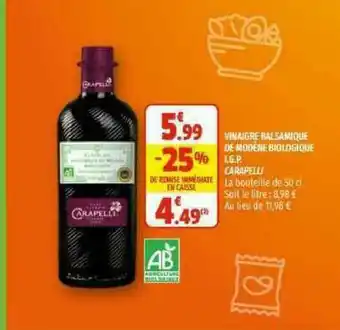 Vinaigre Balsamique De Modene Biologique I.g.p. Carapelli