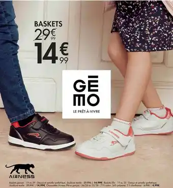 Gémo Basket Garçon offre