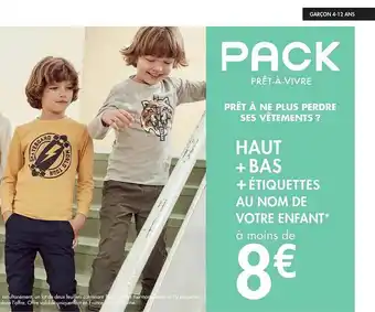Gémo Haut + Bas + étiquettes Au Nom De Votre Enfant offre