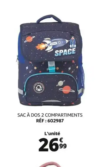 Auchan SAC À DOS 2 COMPARTIMENTS RÉF : 602987 offre