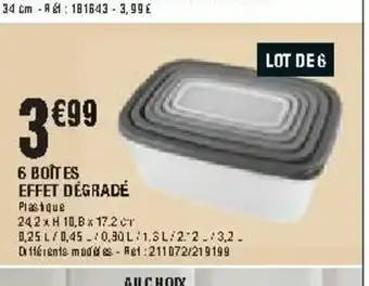 La Foir'Fouille 6 Boîtes Effet Degrade offre