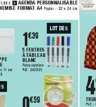 5 Feutres a Tableau Blanc