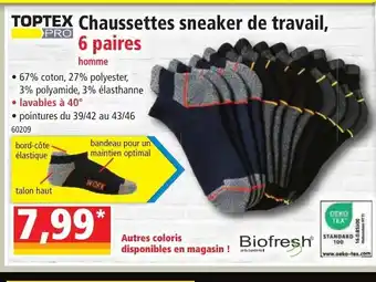 Norma TOPTEX Chaussettes sneaker de travail, offre