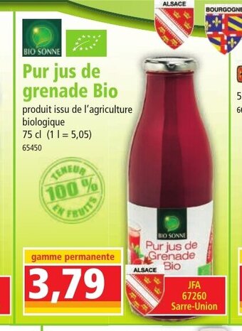 Norma Pur jus de grenade Bio offre