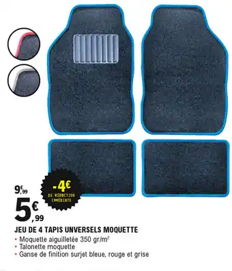 E.Leclerc L'Auto Jeu De 4 Tapis Unversels Moquette offre