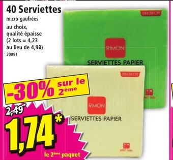 Norma 40 Serviettes offre