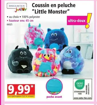 Norma Coussin en peluche Jani "Little Monster" offre
