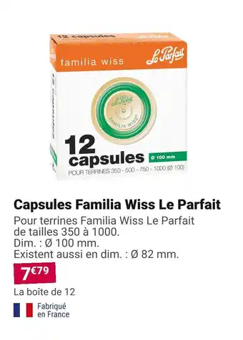 Gamm vert Le parfait capsules familia wiss offre