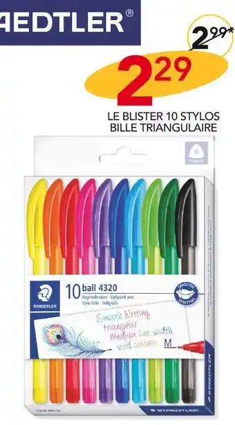 Staedtler le blister 10 stylos bille triangulaire