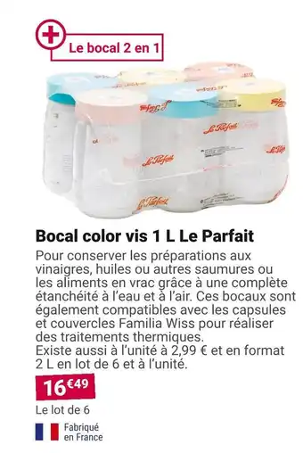 Gamm vert Le parfait bocal color vis 1 l offre
